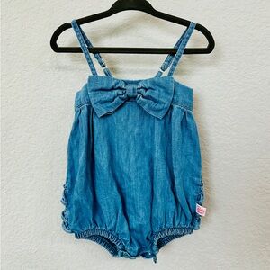 Ruffle Butts Denim Blue Romper